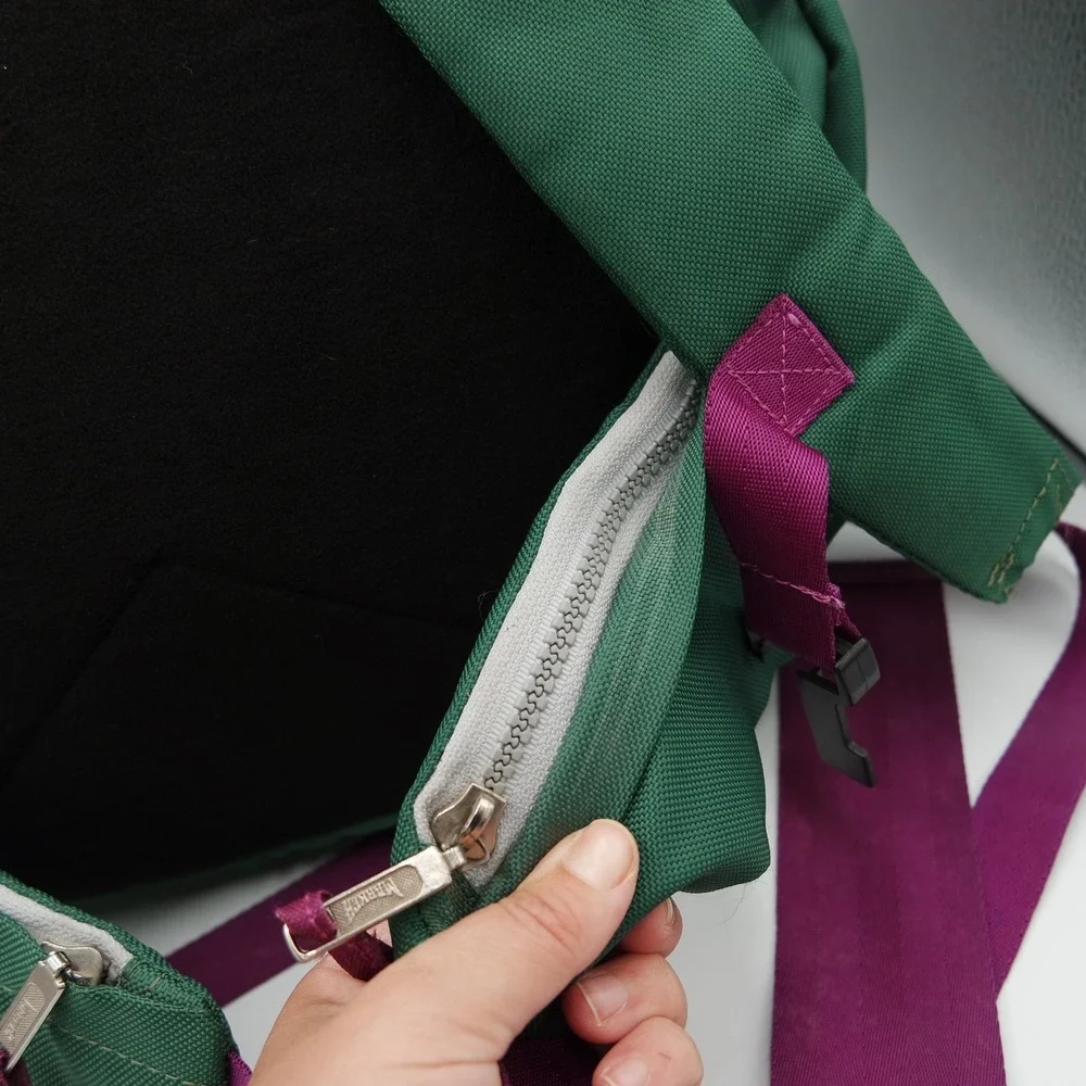 Vintage Marker Backpacking Pack Green Magenta Hiking Daypack Made in Korea 90s